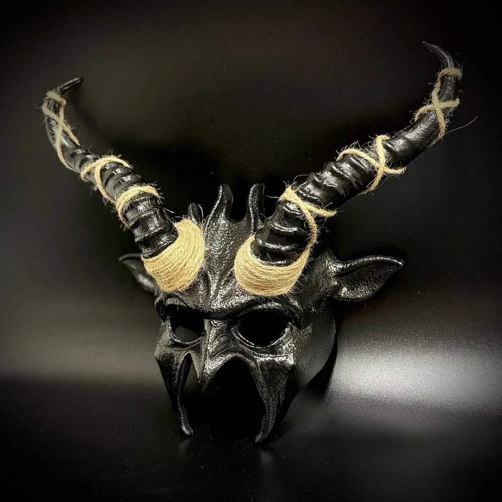Krampus Ram Goat Demon with Horns Devil Halloween Masquerade Masks Party